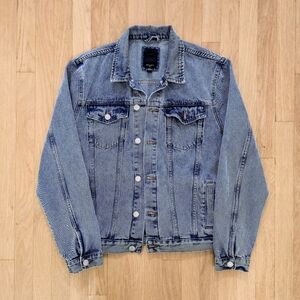 New Look Men’s Denim Jacket – Like New, Size M, Retro Light Wash